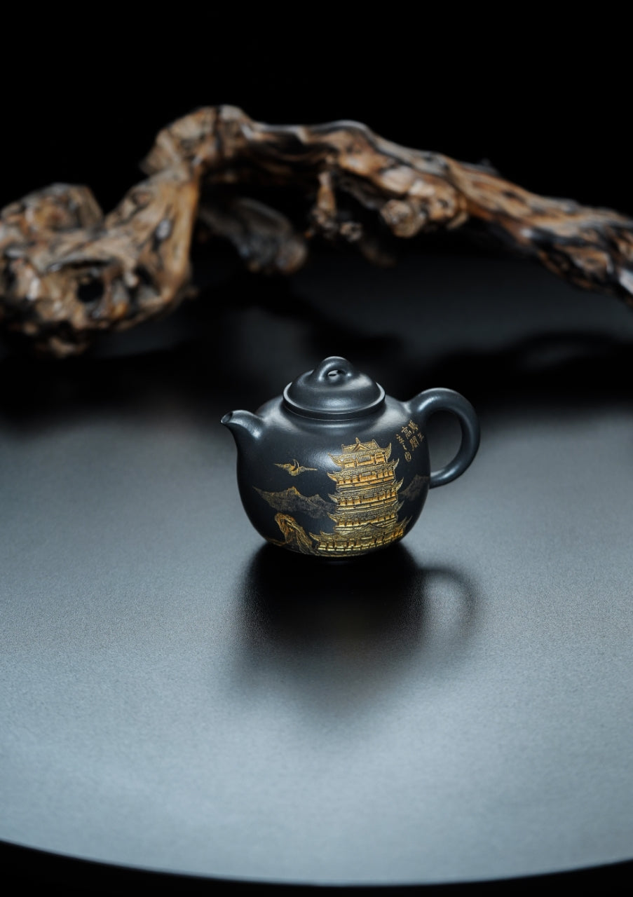 储立之大师传世典藏重器《四大名楼·高儒·腾王阁壶》——原矿优质 一厂特级黑料·300cc ——江苏省工艺美术大师·储立之 之作