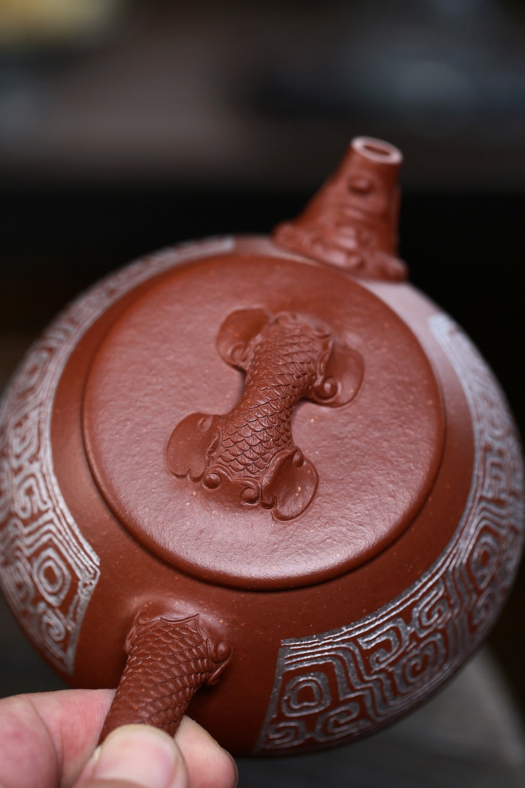 高工佳作！！ 《祥龙石瓢》 国家级高级工艺美术师 &nbsp;蒋亚平 原矿红降坡泥，340cc，菱形14孔出水。