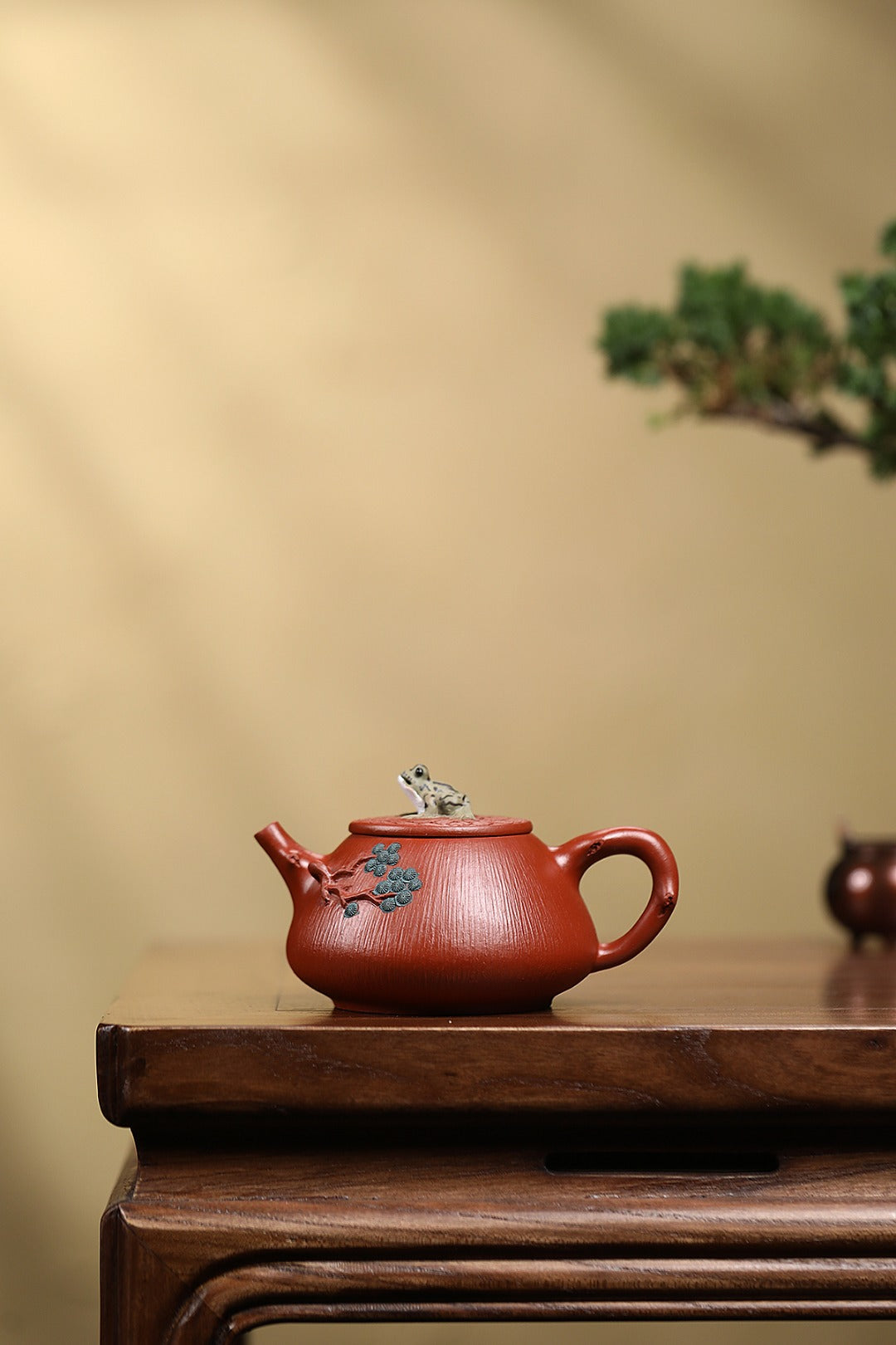 美壶推荐！！ 《蛙趣石瓢》 国家级工艺美术师 鲍玉华 原矿大红袍，160cc，菱形9孔出水