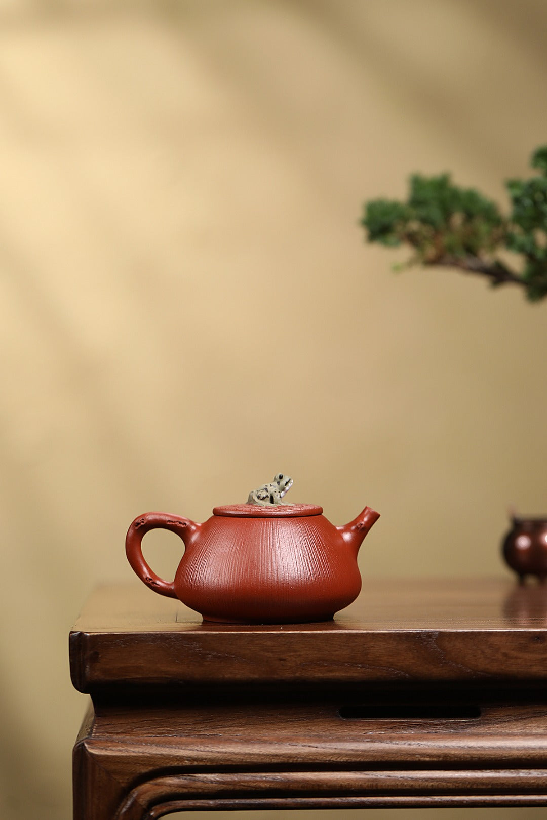 美壶推荐！！ 《蛙趣石瓢》 国家级工艺美术师 鲍玉华 原矿大红袍，160cc，菱形9孔出水