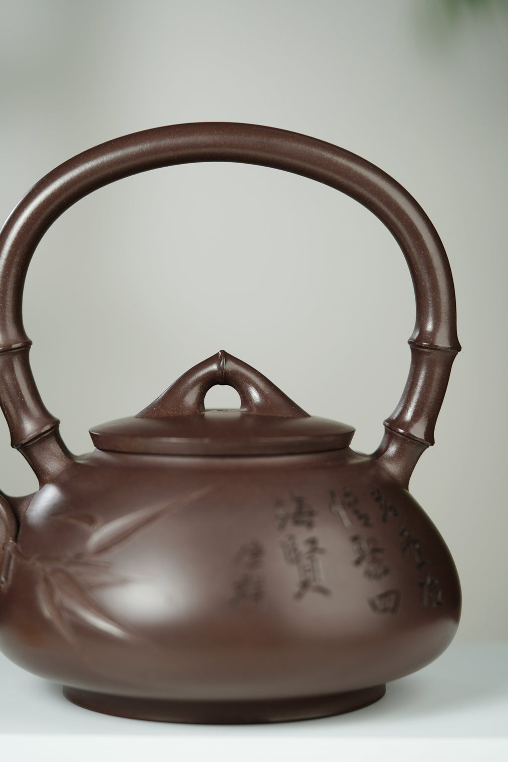 范大生嫡脉｜范秀芳制 范伟群装饰｜双省大师联诀紫砂臻品《竹段石瓢提梁》传世收藏·礼赠双绝重器！  ——原矿优质古天青·650cc