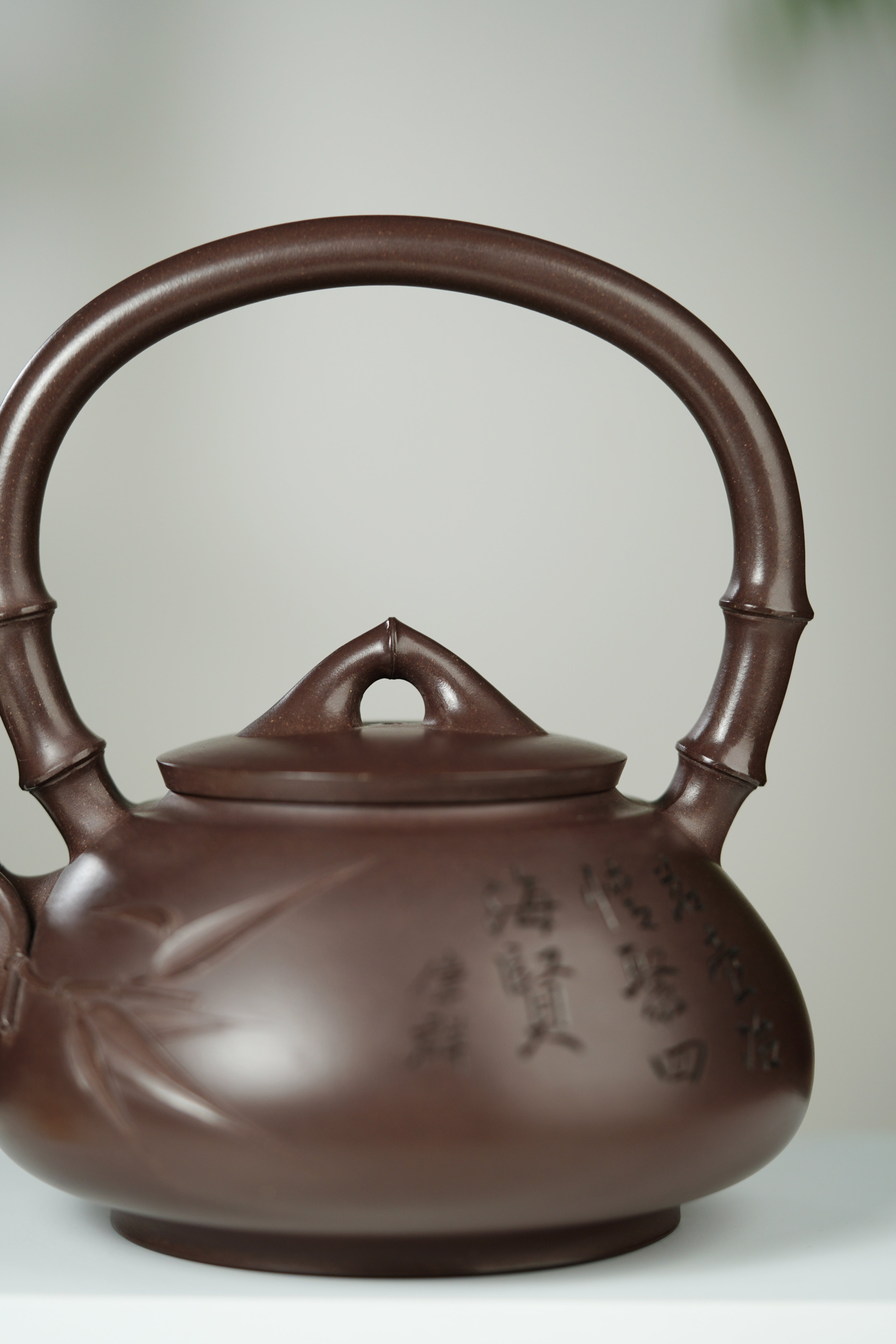 范大生嫡脉｜范秀芳制 范伟群装饰｜双省大师联诀紫砂臻品《竹段石瓢提梁》传世收藏·礼赠双绝重器！  ——原矿优质古天青·650cc