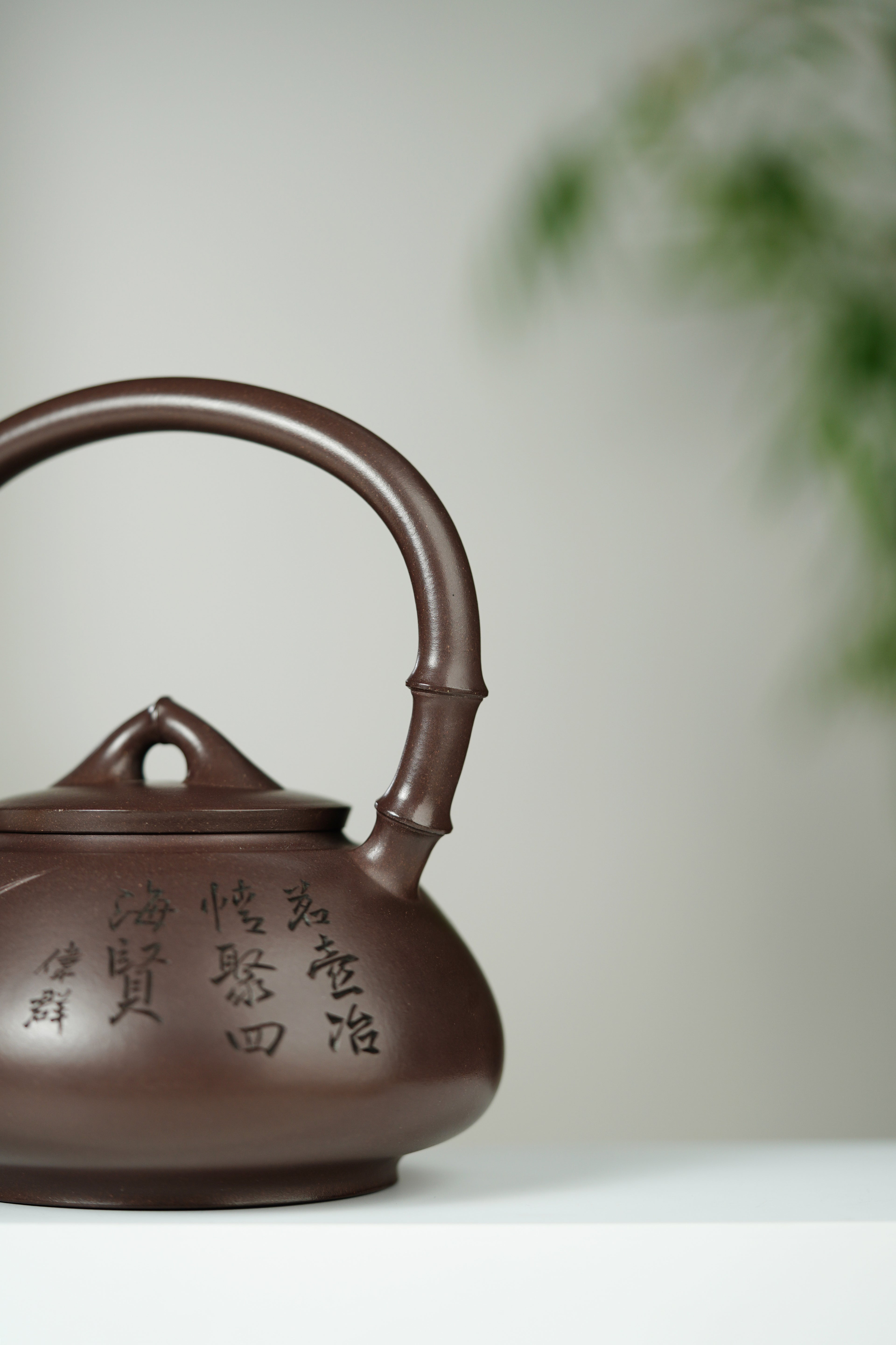 范大生嫡脉｜范秀芳制 范伟群装饰｜双省大师联诀紫砂臻品《竹段石瓢提梁》传世收藏·礼赠双绝重器！  ——原矿优质古天青·650cc
