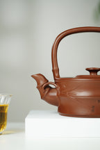 范大生嫡脉｜范秀芳制 范伟群装饰｜双省大师联诀紫砂臻品《竹段提梁壶》传世收藏·礼赠双绝重器！  ——原矿优质底槽清·500cc