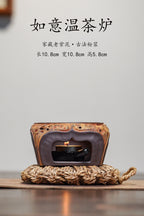 宜兴原矿紫砂【如意温茶炉】附赠环保无烟茶蜡一盒50个 ——家藏原矿老紫泥·古法粉浆