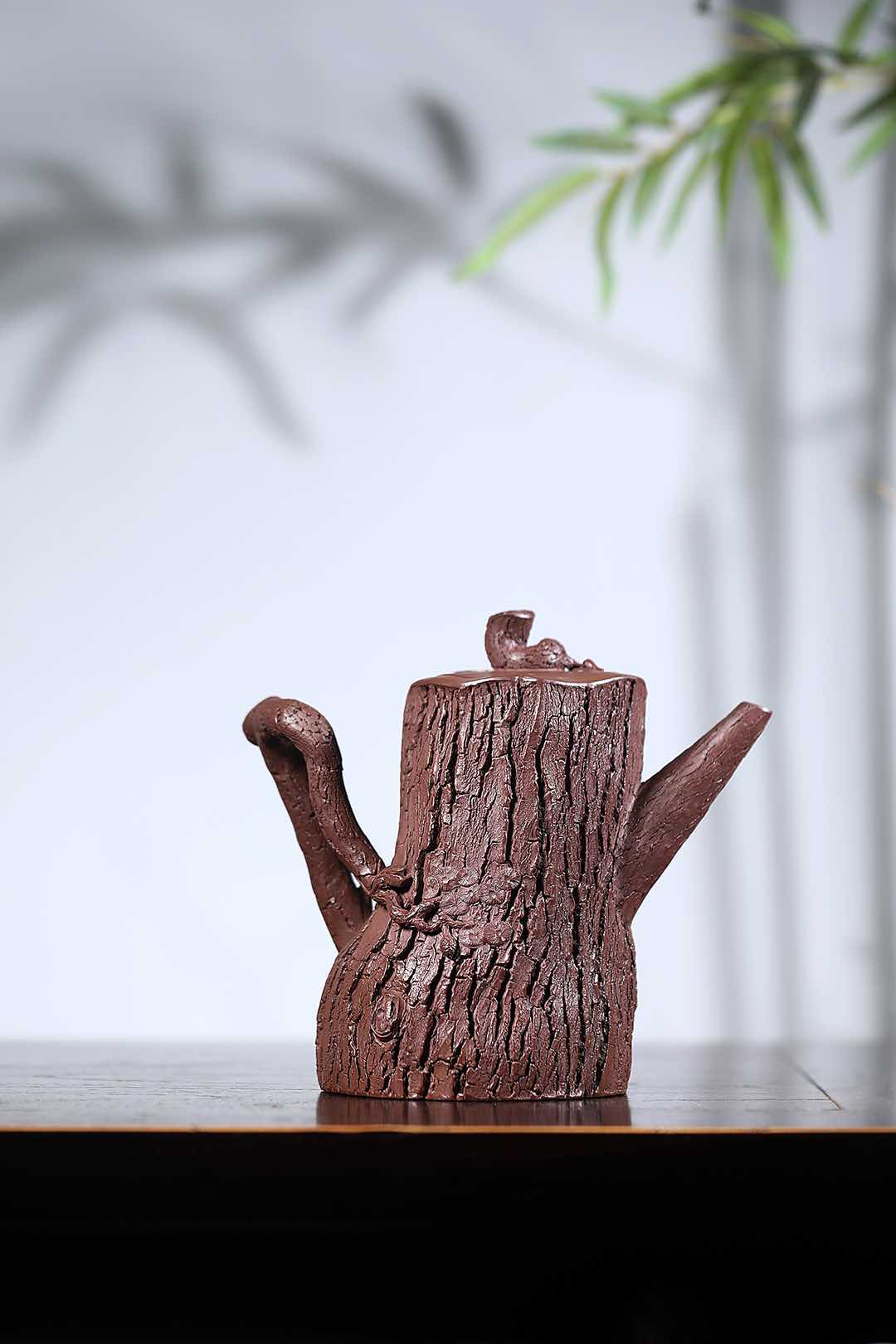 大藏家典藏孤品｜紫砂界的唯一·张娟全手工巅峰巨作《弯把松桩》传世收藏·礼赠顶级重器！ 原矿优质老紫泥·780cc