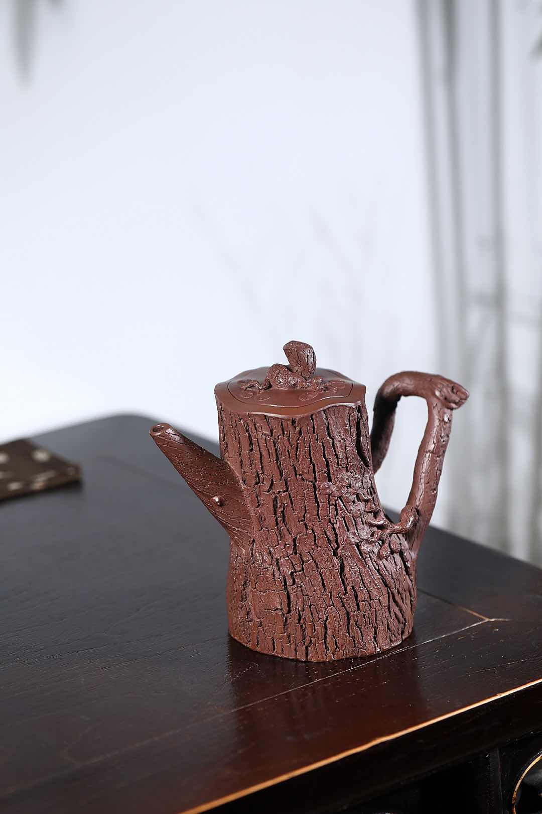 大藏家典藏孤品｜紫砂界的唯一·张娟全手工巅峰巨作《弯把松桩》传世收藏·礼赠顶级重器！ 原矿优质老紫泥·780cc
