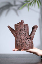 大藏家典藏孤品｜紫砂界的唯一·张娟全手工巅峰巨作《弯把松桩》传世收藏·礼赠顶级重器！ 原矿优质老紫泥·780cc