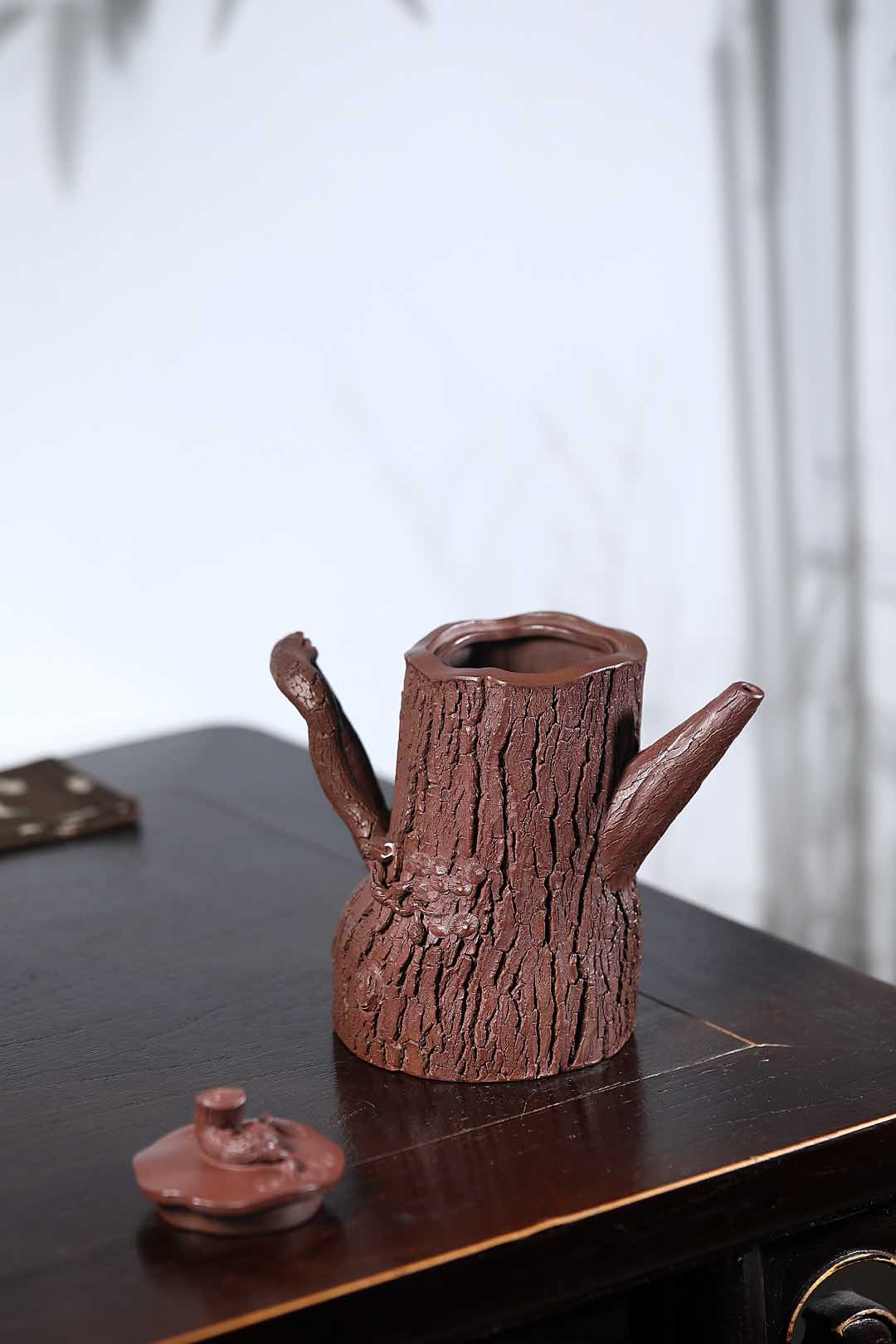 大藏家典藏孤品｜紫砂界的唯一·张娟全手工巅峰巨作《弯把松桩》传世收藏·礼赠顶级重器！ 原矿优质老紫泥·780cc