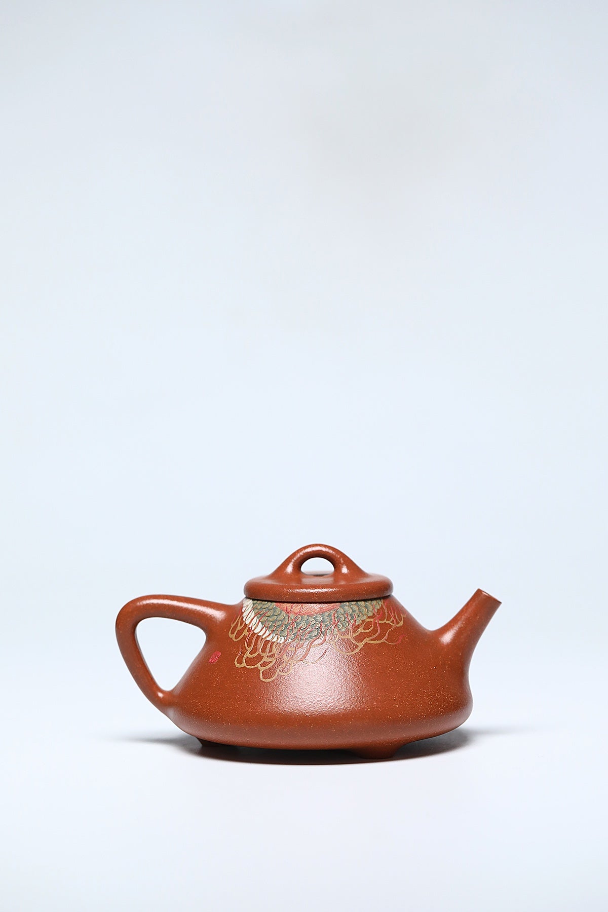 《子冶石瓢》青龙腾飞图，藏界臻选·礼藏双宜重器！  ——原矿优质金降坡泥·300cc ——高级工艺美术师·杜益君 亲制 ——紫砂泥绘艺术家·赵茗微 精绘