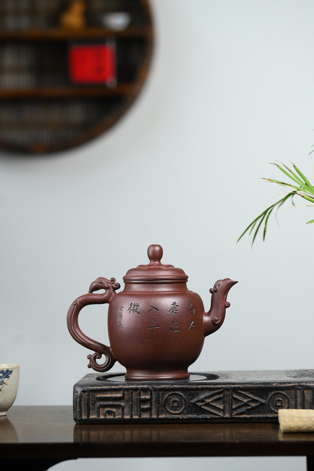 高级工艺美术师·许时娟制【百鸟朝凤壶】礼藏皆宜·匠心之作！泥料：原矿优质紫泥柴烧·560cc