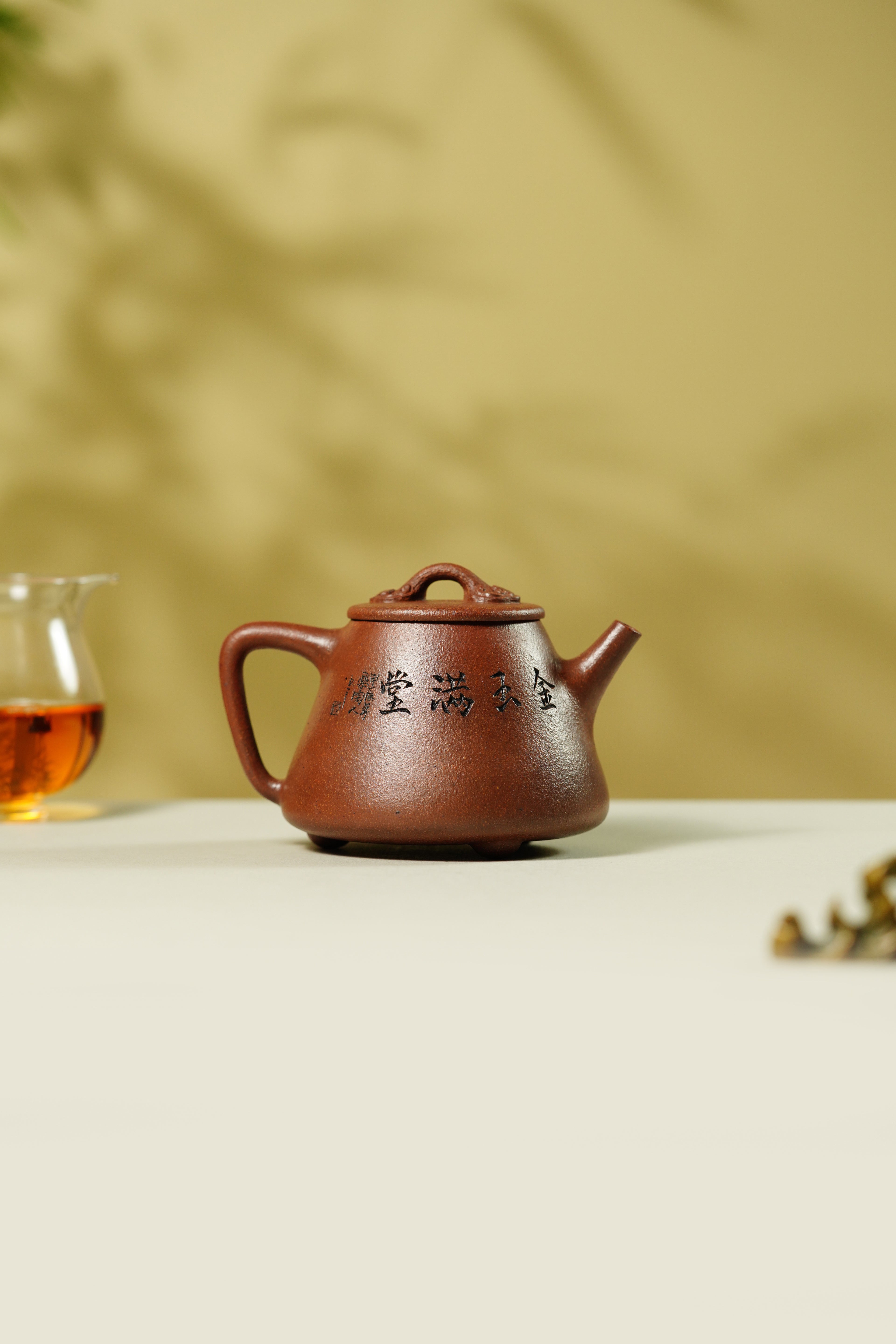 明清技艺 浮雕圣手·郑裕忠【高石瓢】——原矿优质老紫泥柴烧·270cc  浮雕圣手·郑裕忠