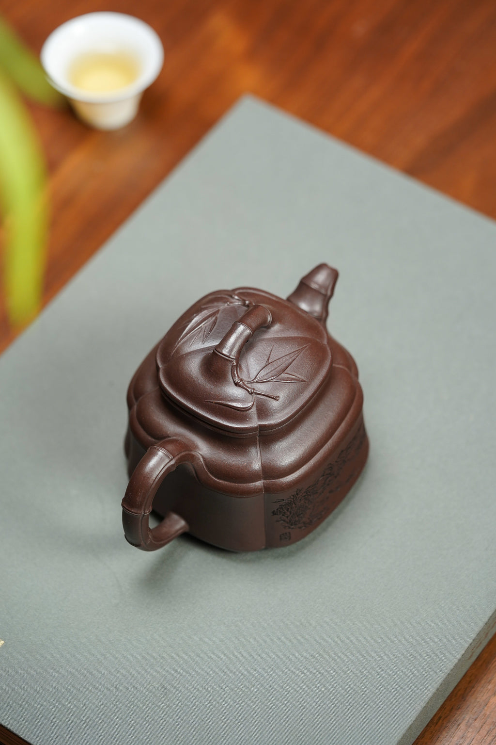 昌鸿紫砂 礼藏至尊｜双国大师李昌鸿臻品《四方扁竹鼎壶》收藏送礼皆宜重器！ 原矿优质紫泥·280cc