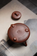 一器藏心经·紫砂纳万福｜郑求标大师｜心经+吉祥经至尊禅意臻品【心经石瓢】礼藏传世重器👍  ——原矿优质底槽清·120cc ——紫砂心经刻绘大师·郑求标 恭刻