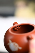 『河豚·西施』金银装饰 极品皱皮朱泥·容量150cc·9孔出水·内推·孙建芳（国家级工艺美术师）