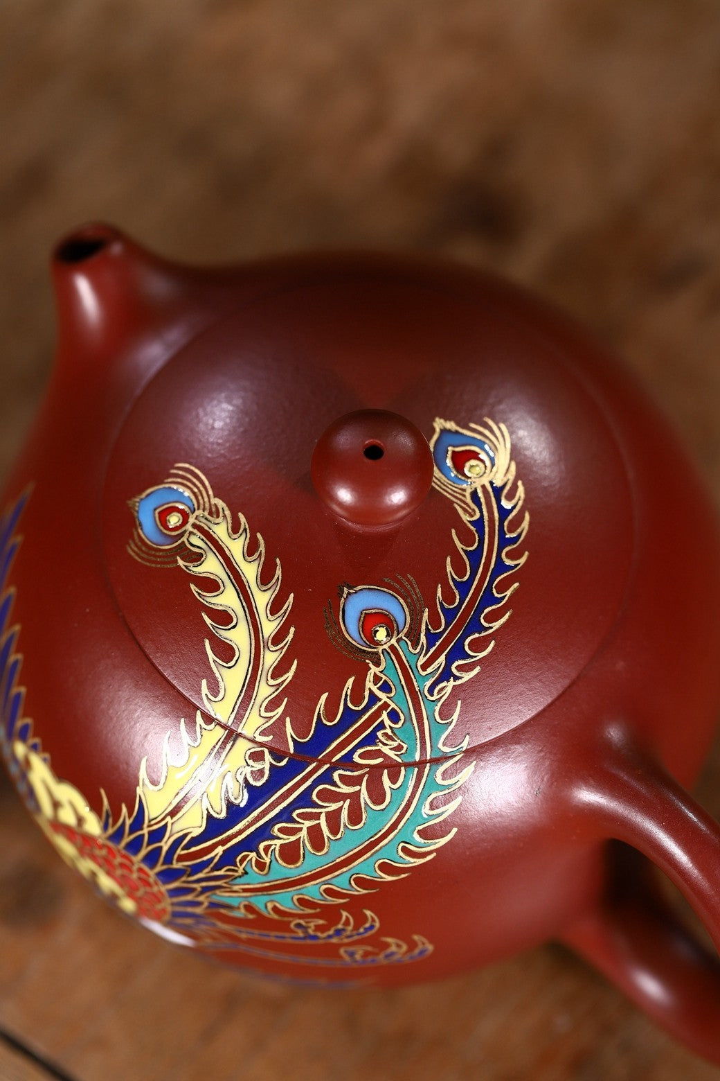 省大师潘春芳关门弟子许冠新老师制壶，江西省陶瓷艺术大师沈凯老师装饰新品【丹凤西施】家藏鸡血大红袍精制，230cc！