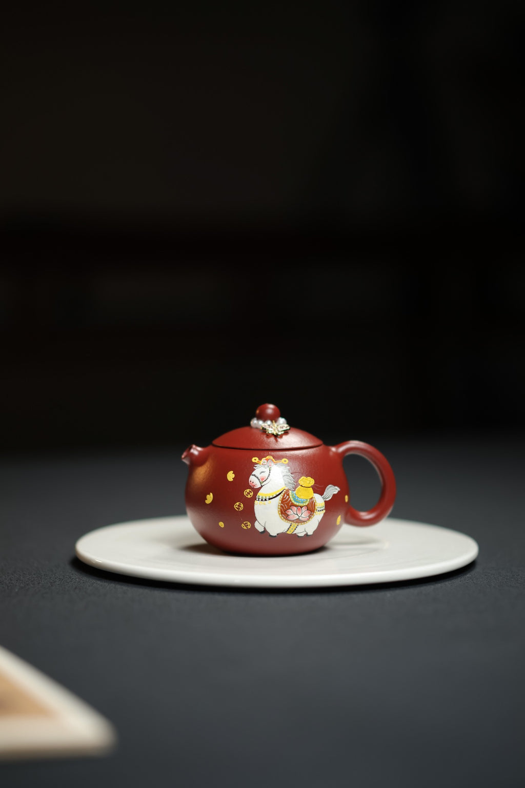 河豚西施 | 【极品粗砂朱泥·传统手制·精品泥绘工艺·180cc·9孔·民间实力派作品】