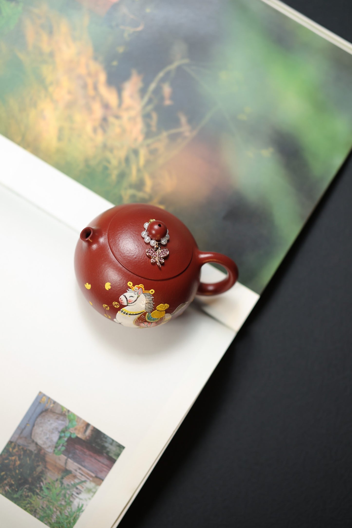 河豚西施 | 【极品粗砂朱泥·传统手制·精品泥绘工艺·180cc·9孔·民间实力派作品】