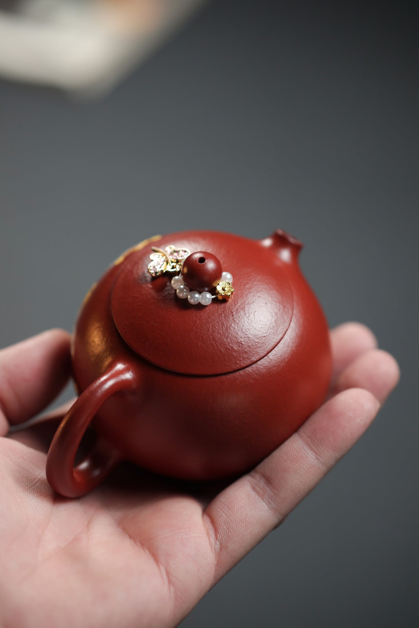 河豚西施 | 【极品粗砂朱泥·传统手制·精品泥绘工艺·180cc·9孔·民间实力派作品】
