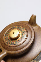 《古亭》 Author Introduction: Li Wei Chinese Ceramic Design Art Master Senior Craft Artist Work Introduction: Da Ji Yang Long Kiln Jadeite Gold Sand Wood Fired, 200cc - ZishaTeapotChina