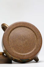 《古亭》 Author Introduction: Li Wei Chinese Ceramic Design Art Master Senior Craft Artist Work Introduction: Da Ji Yang Long Kiln Jadeite Gold Sand Wood Fired, 200cc - ZishaTeapotChina