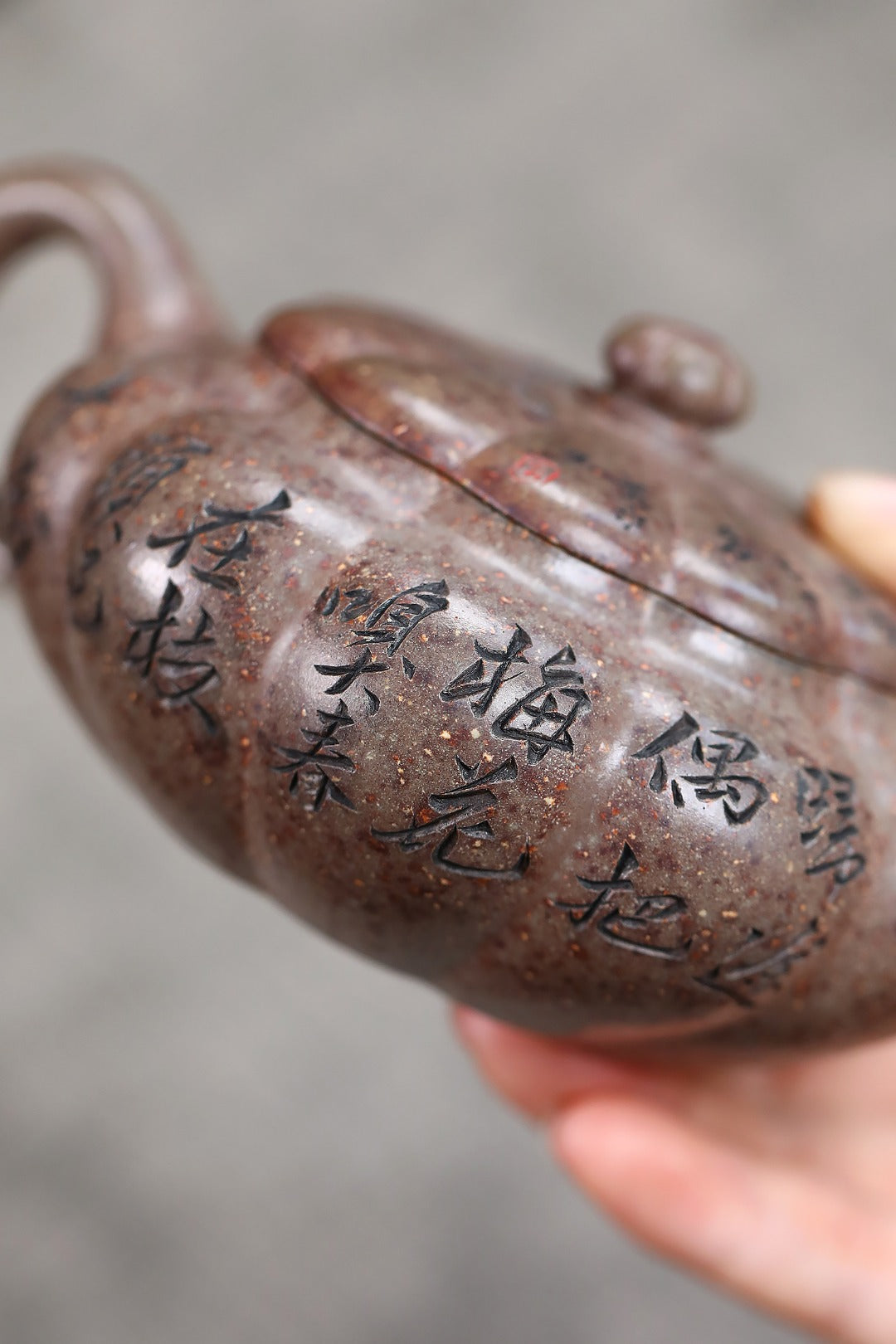 《海棠》 徐孝奎 1935年生人，92岁紫砂元老，从业77年！！ 原矿大彬红玉砂，200cc