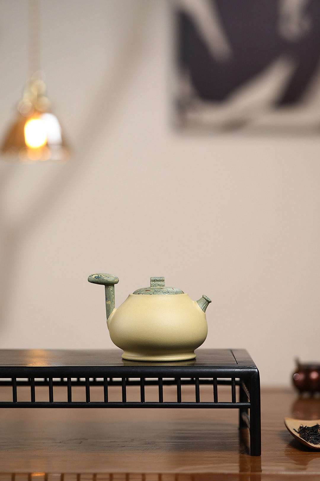 《唐羽》 国家级工艺美术师 鲍玉华 原矿本山绿泥，240cc