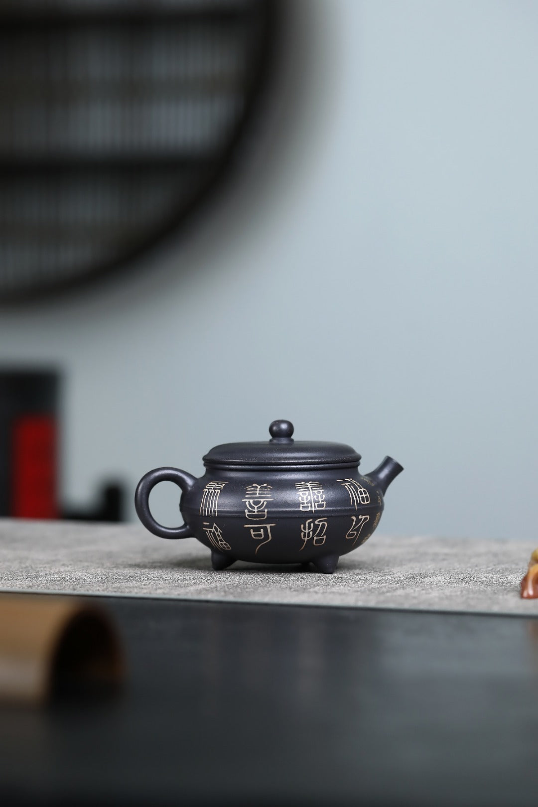 《云炉》 国家级工艺美术师 鲍玉华 一厂老紫泥龙窑还原烧，130cc，内推球孔出水