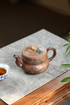 《福禄壶》 徐孝奎 1935年生人，92岁紫砂元老，从业77年！！ 原矿早期桃花泥，480cc