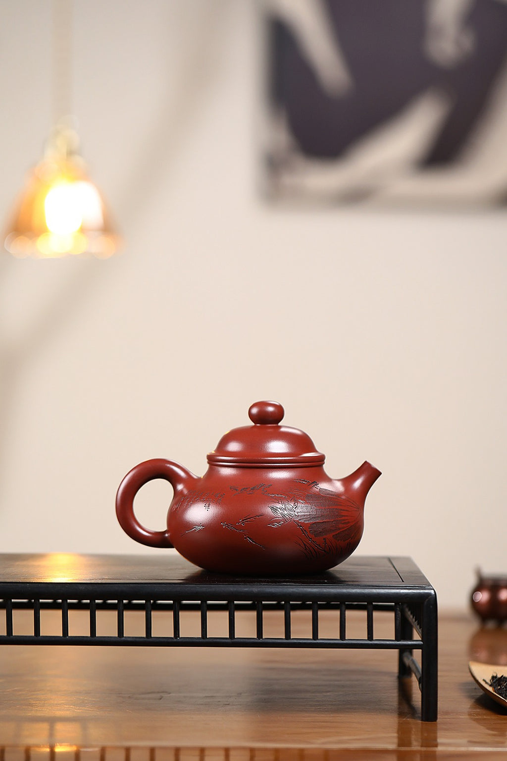 《容天》 王敏（正高级工艺美术师）装饰：李玮（江苏省陶瓷艺术大师，正高）原矿94年三号坡龙血砂，500cc，菱形9孔出水