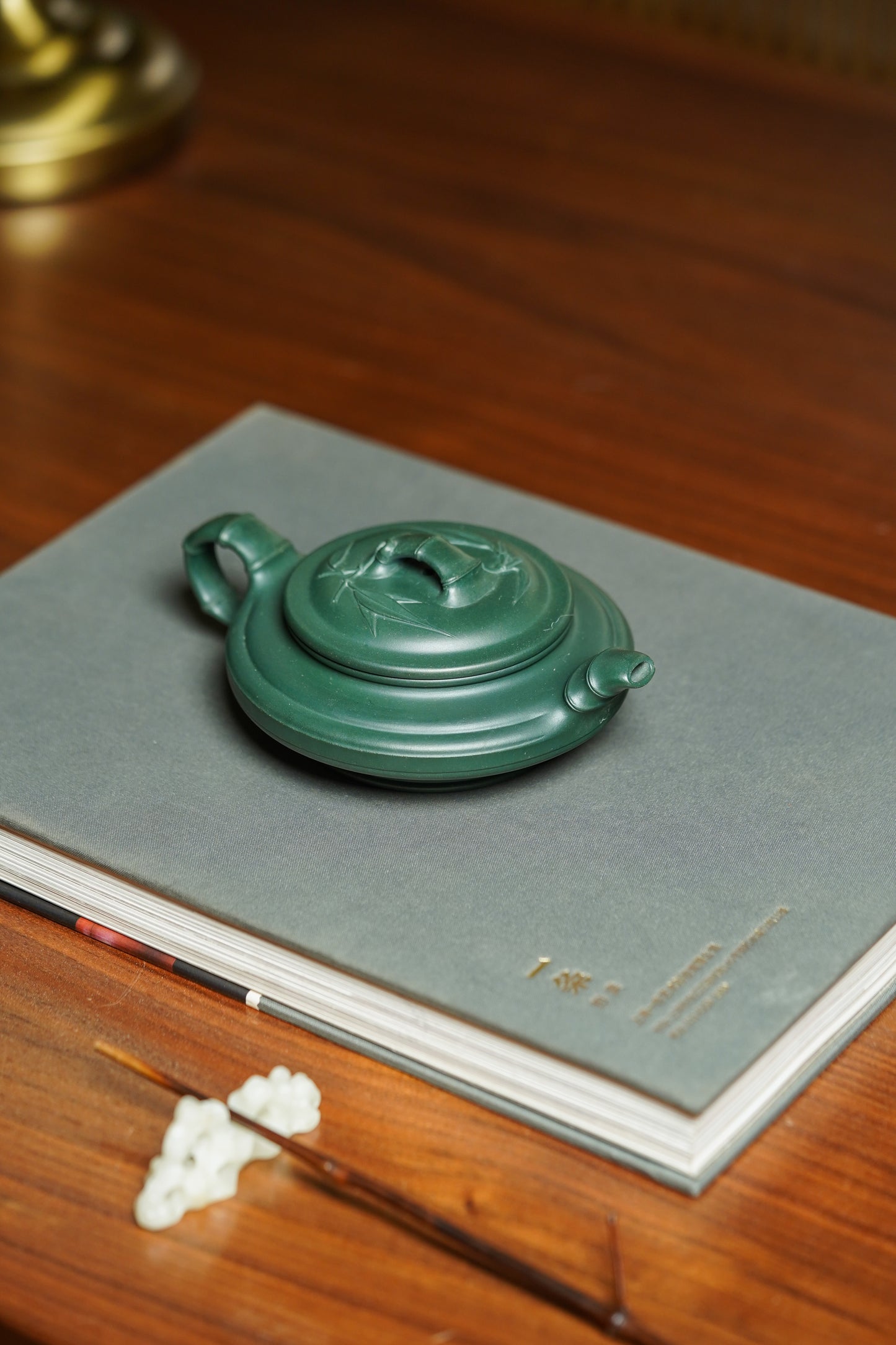 昌鸿紫砂 礼藏至尊｜双国大师李昌鸿臻品《扁竹鼓》收藏送礼皆宜重器！ 优质景舟绿泥·200cc