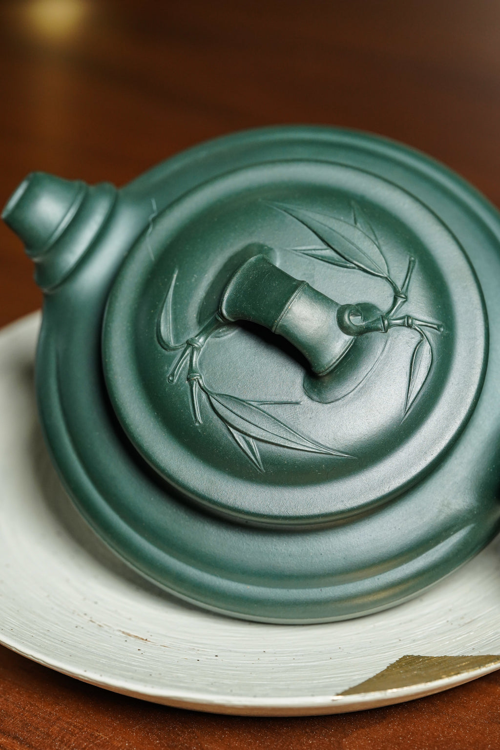 昌鸿紫砂 礼藏至尊｜双国大师李昌鸿臻品《扁竹鼓》收藏送礼皆宜重器！ 优质景舟绿泥·200cc