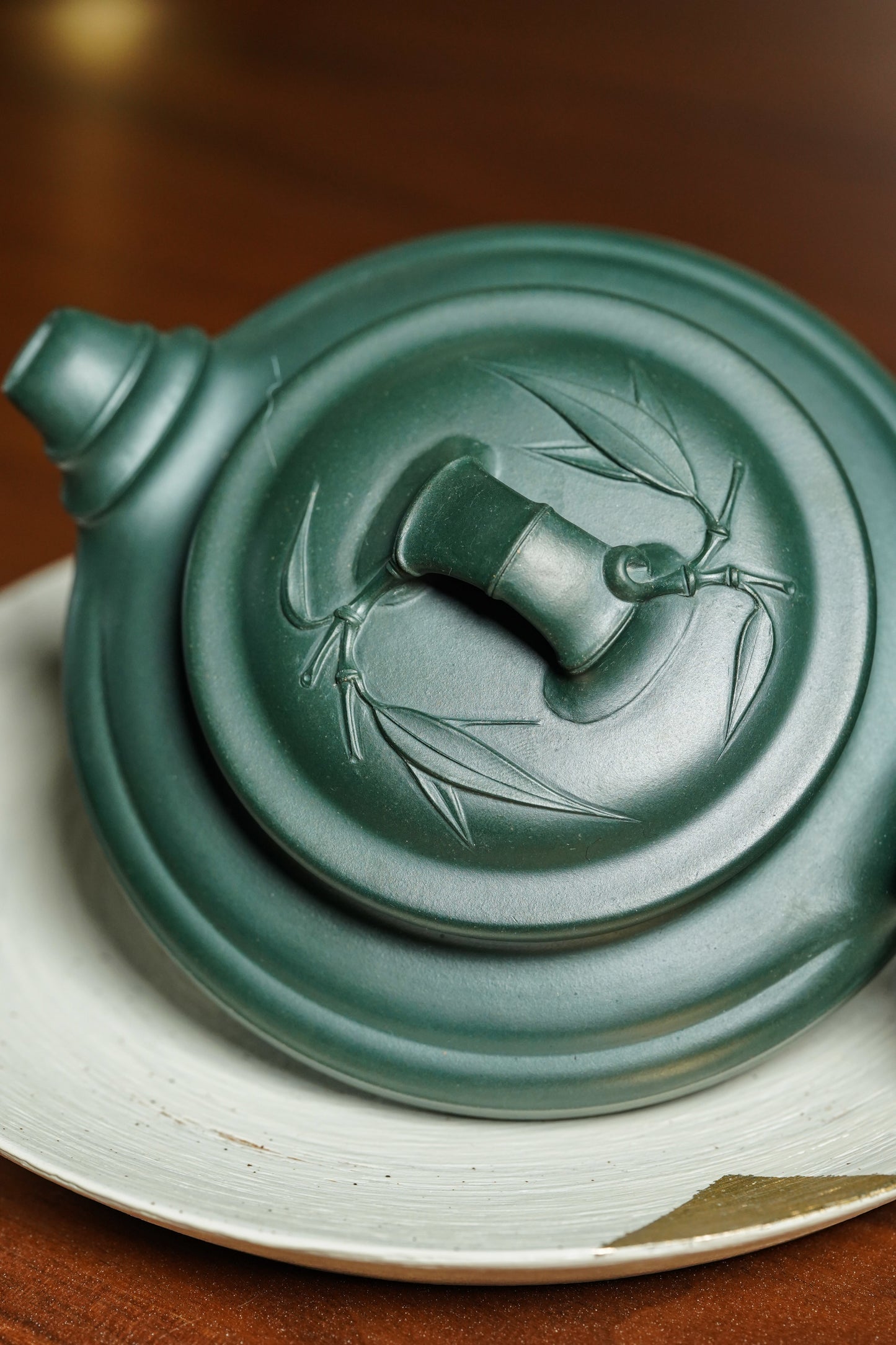 昌鸿紫砂 礼藏至尊｜双国大师李昌鸿臻品《扁竹鼓》收藏送礼皆宜重器！ 优质景舟绿泥·200cc