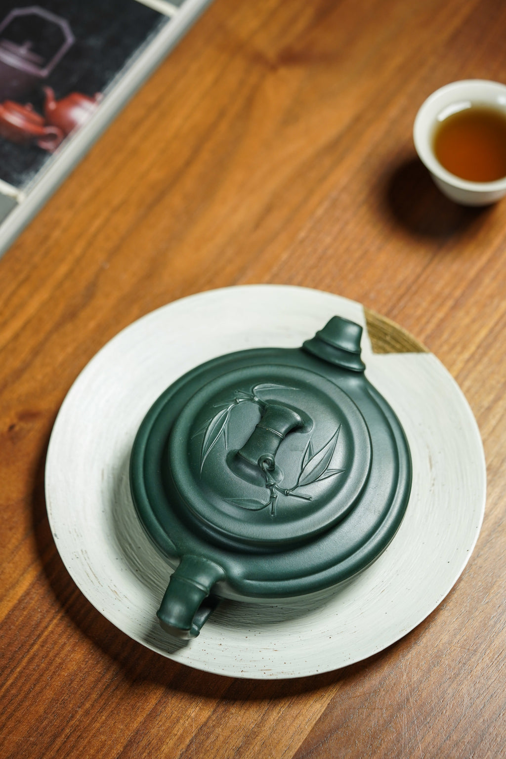 昌鸿紫砂 礼藏至尊｜双国大师李昌鸿臻品《扁竹鼓》收藏送礼皆宜重器！ 优质景舟绿泥·200cc