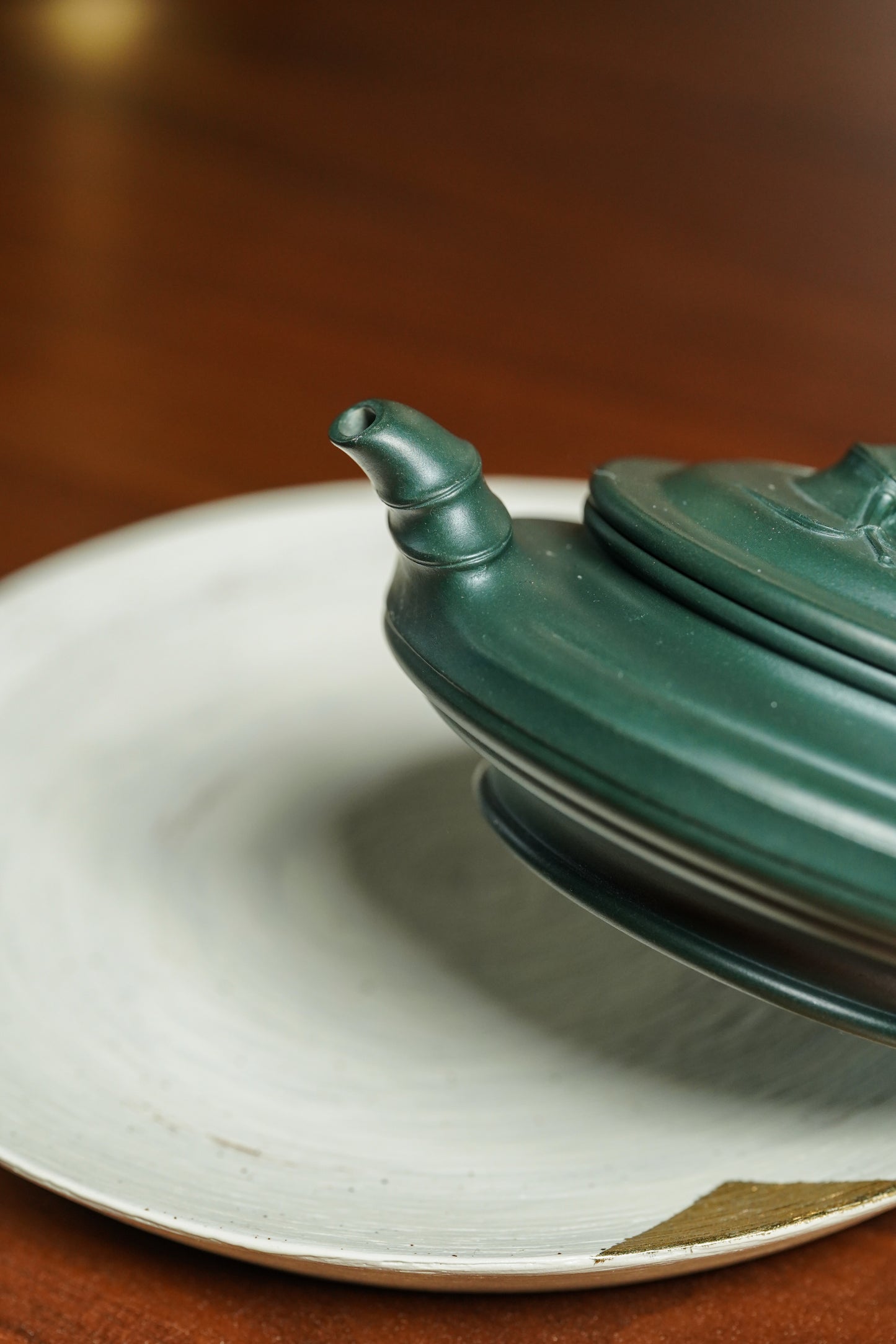 昌鸿紫砂 礼藏至尊｜双国大师李昌鸿臻品《扁竹鼓》收藏送礼皆宜重器！ 优质景舟绿泥·200cc