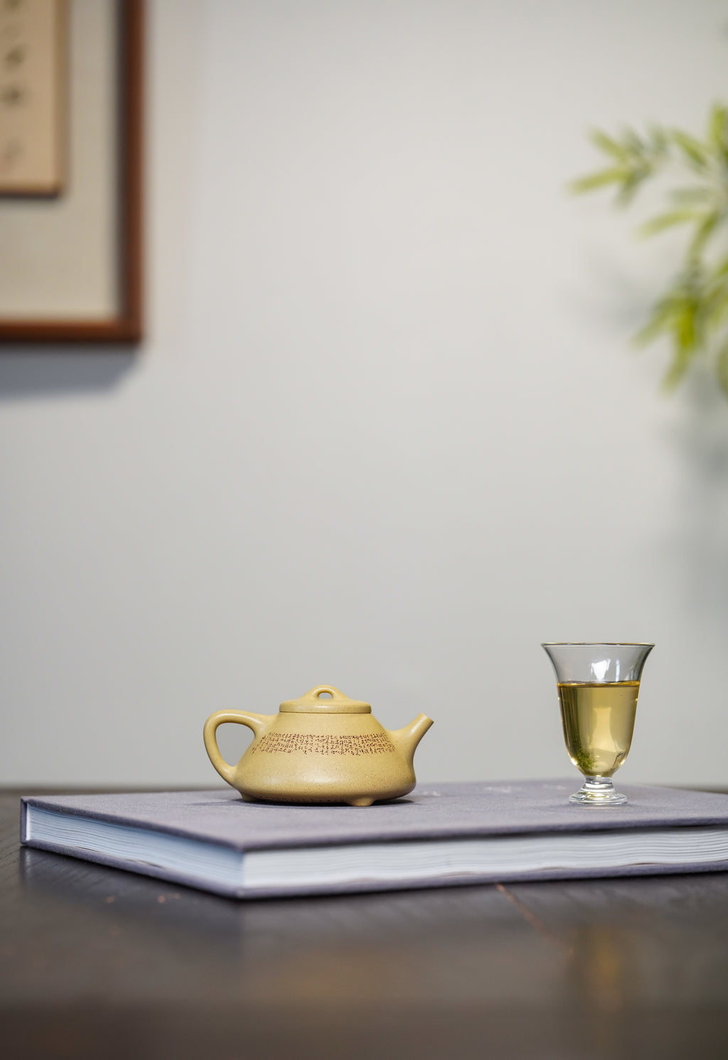 郑求标大师｜心经+吉祥经至尊禅意臻品【心经石瓢】礼藏传世重器👍 ——原矿优质本山绿·120cc ——紫砂心经刻绘大师·郑求标 恭刻