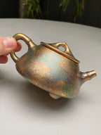 紫砂特色黄金紫晶贝壳烧【竹节石瓢】与众不同的藏品！  ——原矿优质朱泥·200cc ——著名紫砂艺术家·郑军