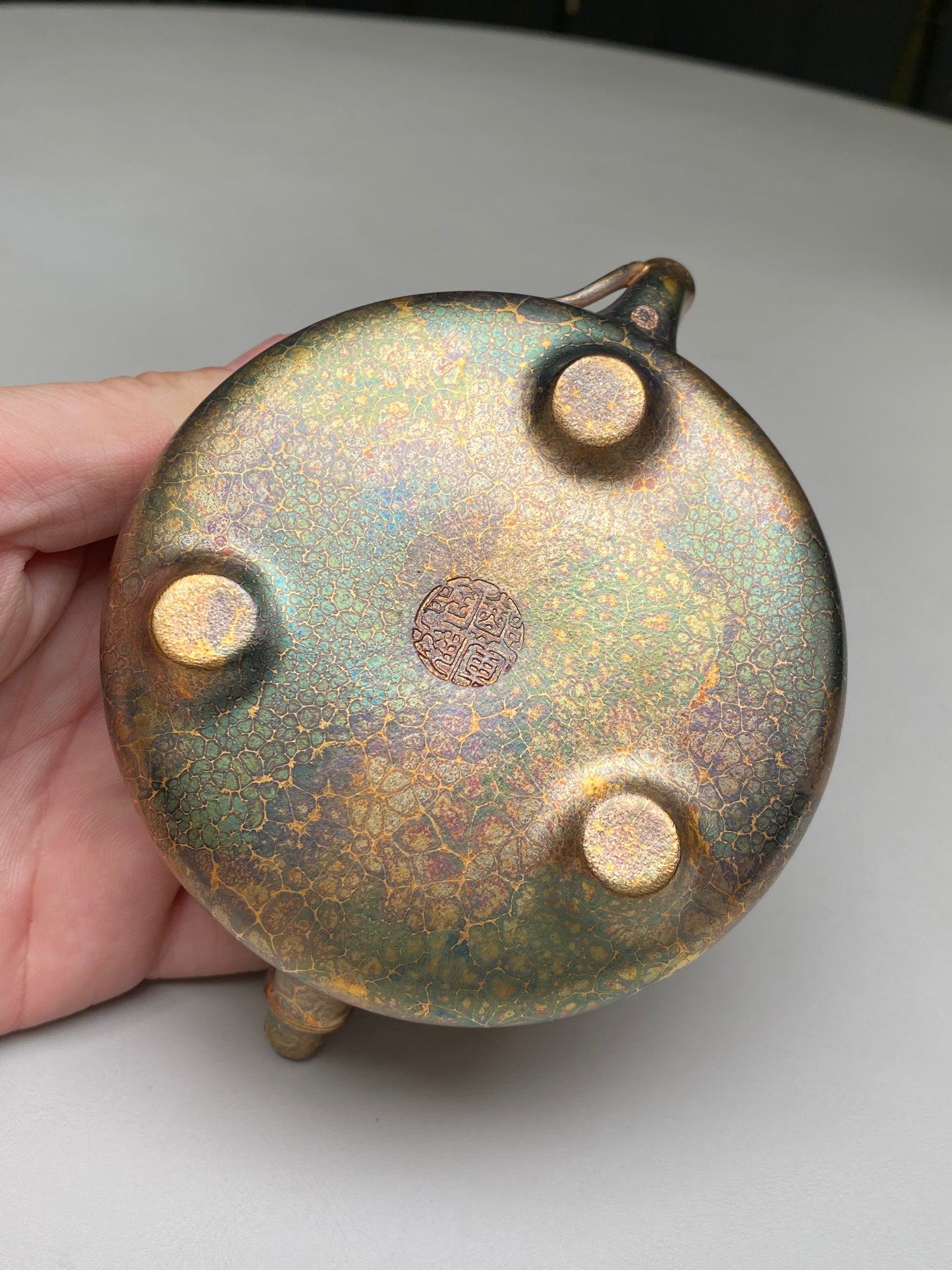紫砂特色黄金紫晶贝壳烧【竹节石瓢】与众不同的藏品！  ——原矿优质朱泥·200cc ——著名紫砂艺术家·郑军