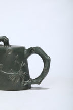 中国宜兴款《梅桩壶》小精品花器 ——优质绿泥·130cc ——盖章落款·小马