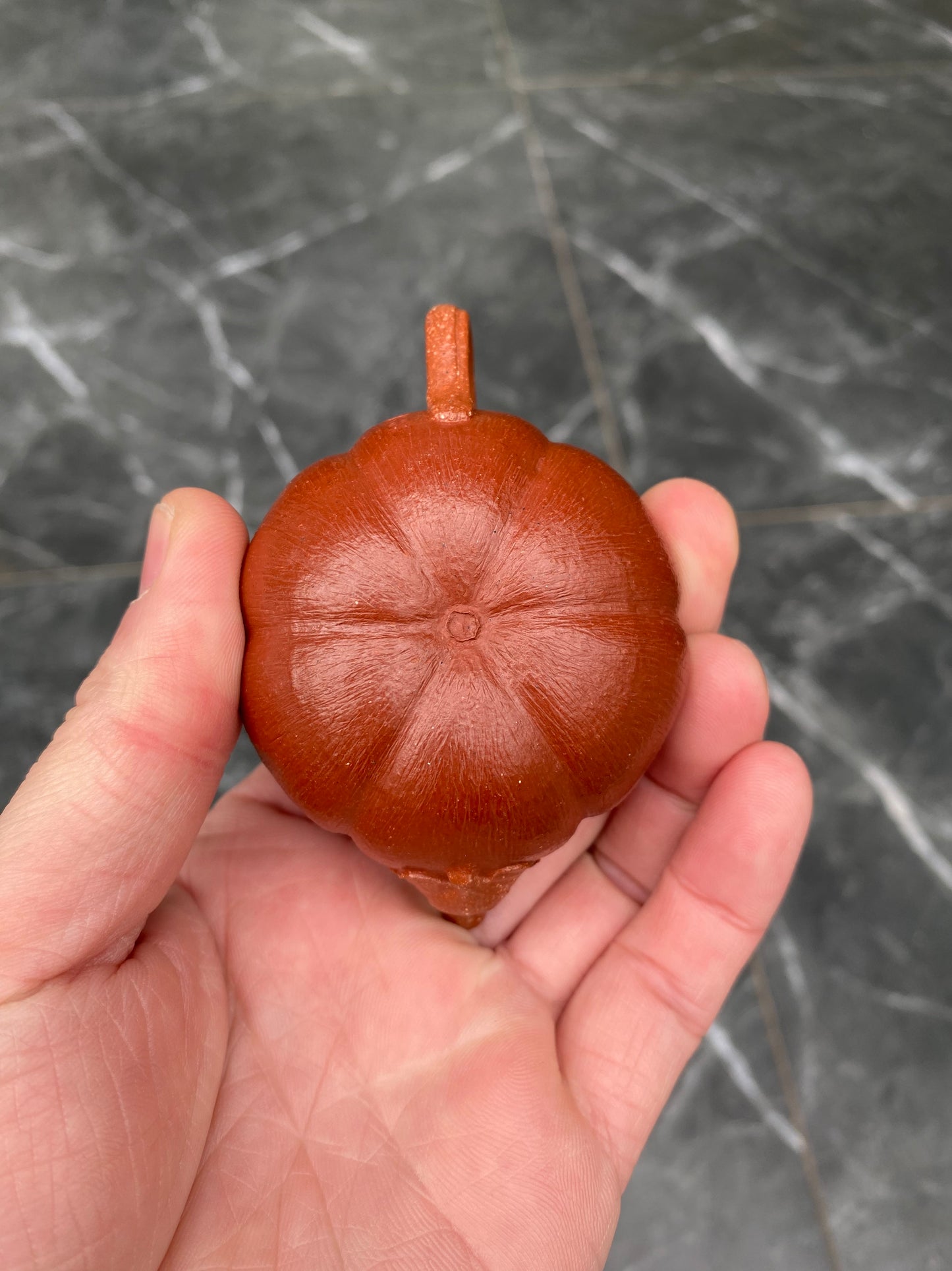 超级紫砂小南瓜壶（双色款）·70CC精品把玩器，内推球孔 手工制作· 降坡料粉浆朱泥