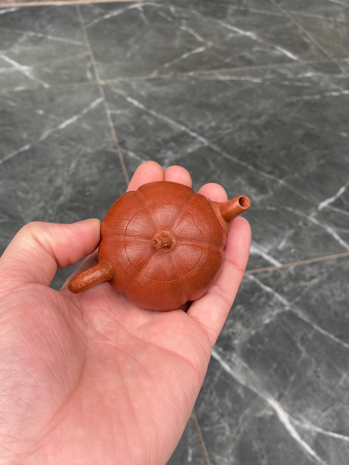 超级紫砂小南瓜壶（双色款）·70CC精品把玩器，内推球孔 手工制作· 降坡料粉浆朱泥