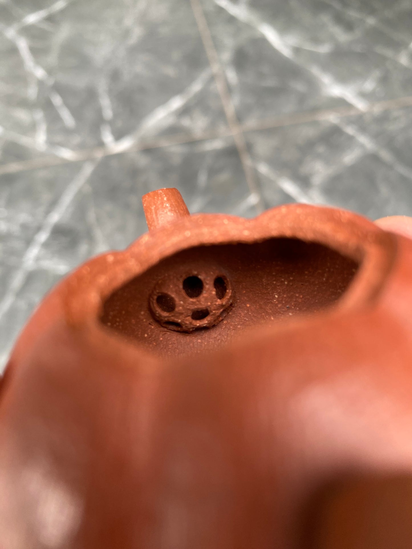超级紫砂小南瓜壶（双色款）·70CC精品把玩器，内推球孔 手工制作· 降坡料粉浆朱泥