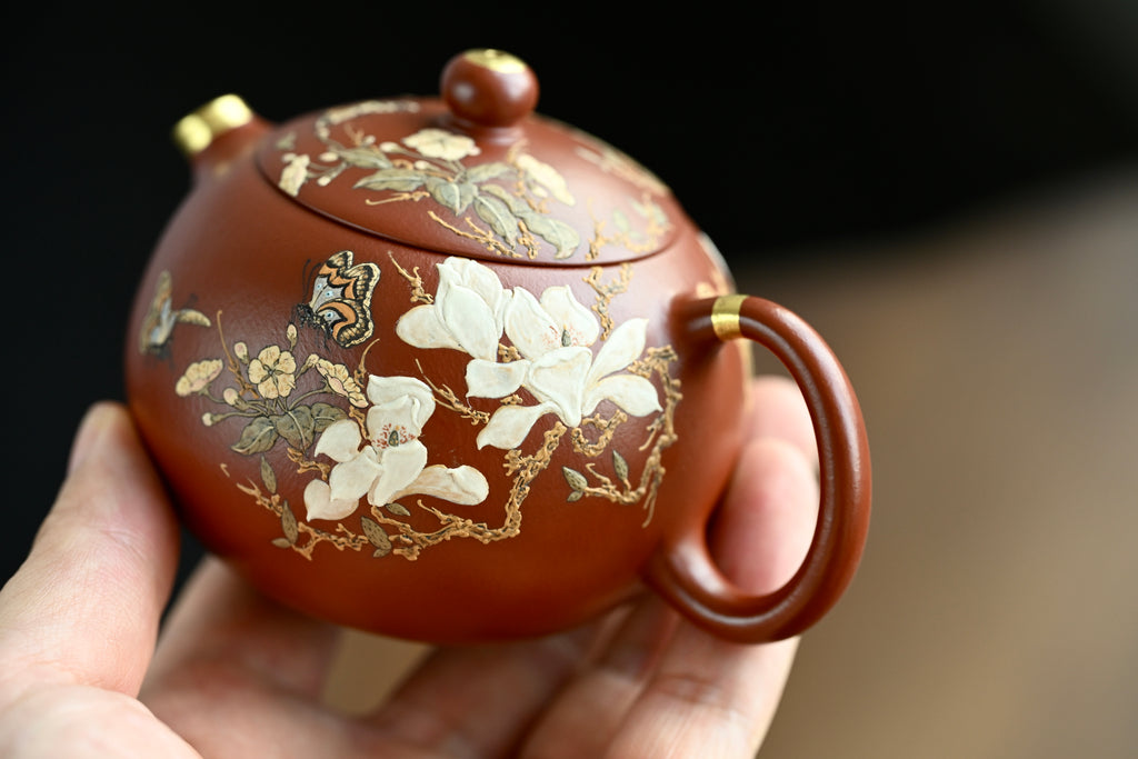 西施·全手工 /泥绘名家全玲泥绘作品 /容量150cc/家藏朱泥 凝练简约，利落而不失典雅