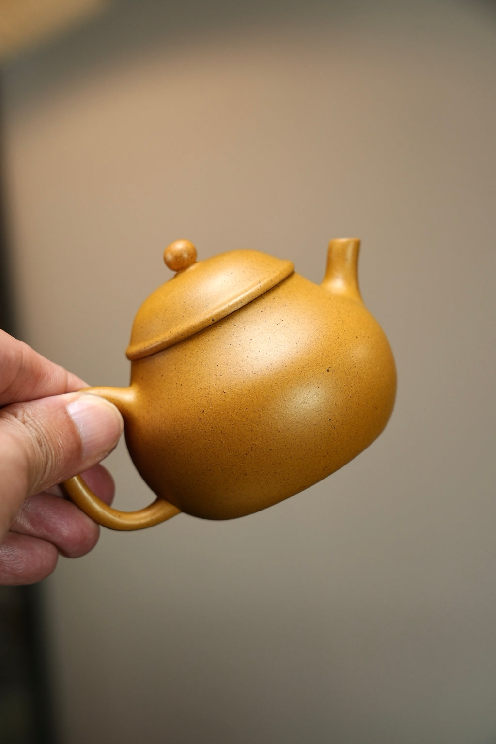 『潘壶』150cc 老宕口高温黄金段·内推10孔  明式小品，线条简洁，流畅，高温烧制，泥料质感独特，老味十足