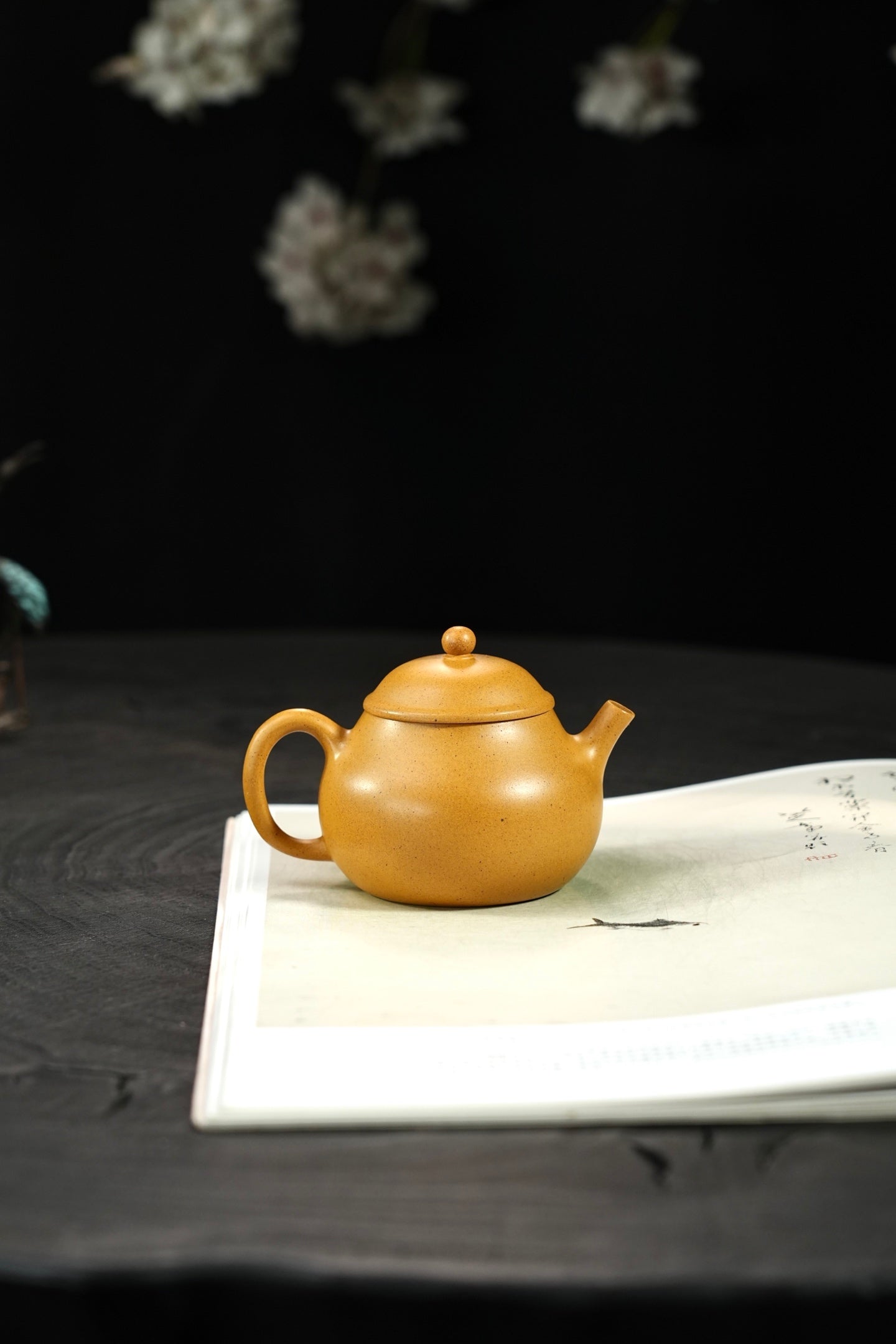 『潘壶』150cc 老宕口高温黄金段·内推10孔  明式小品，线条简洁，流畅，高温烧制，泥料质感独特，老味十足