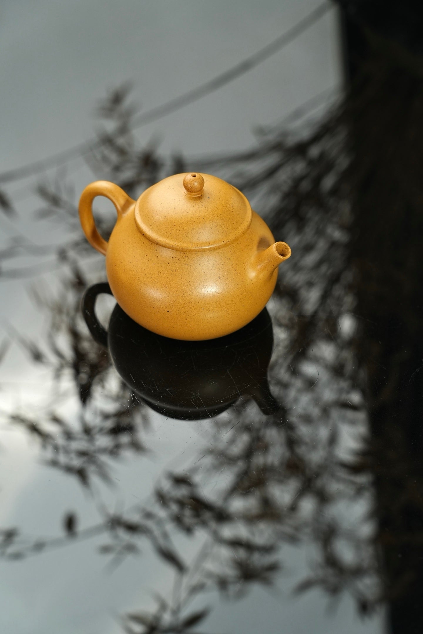 『潘壶』150cc 老宕口高温黄金段·内推10孔  明式小品，线条简洁，流畅，高温烧制，泥料质感独特，老味十足