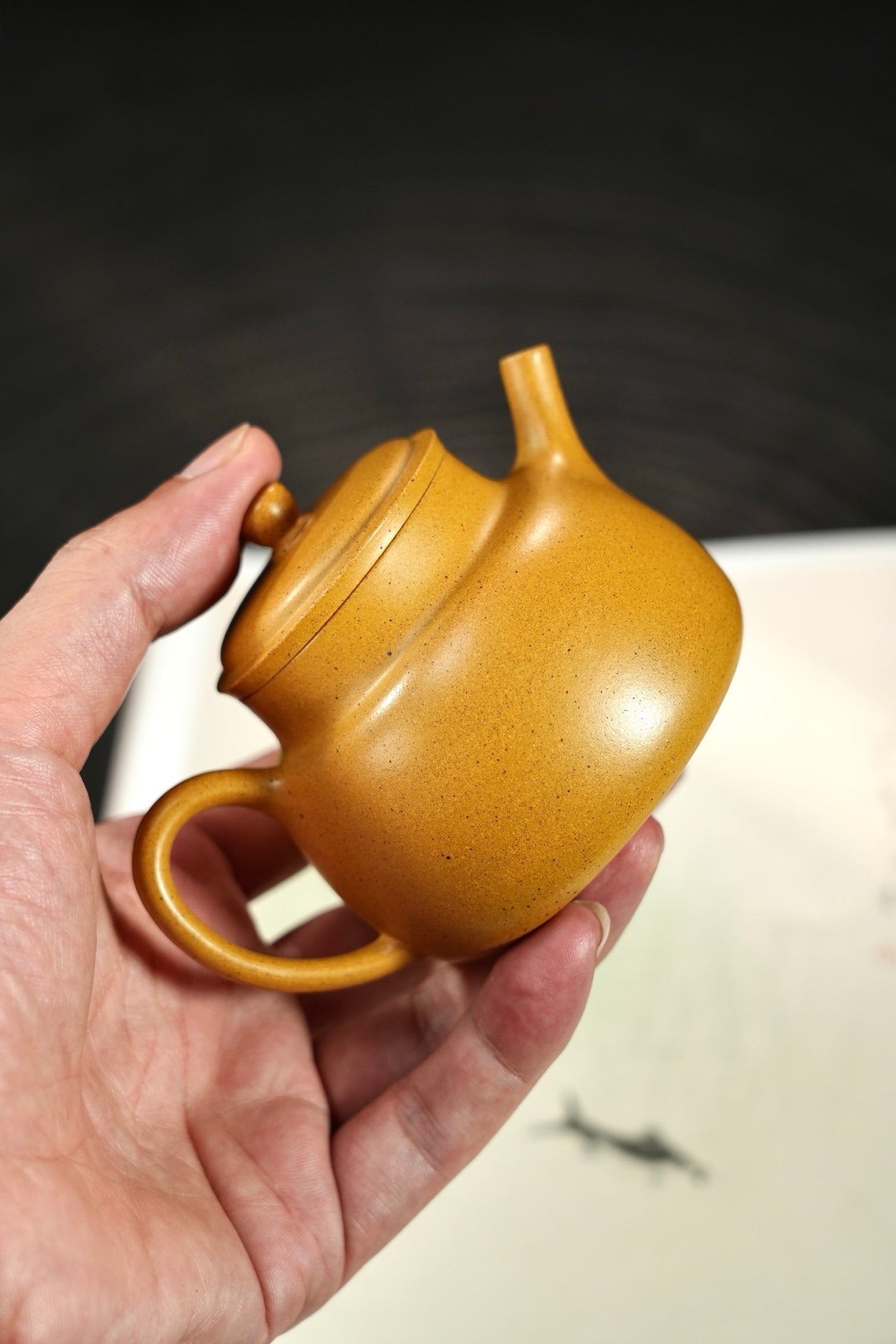『言心』150cc 老宕口高温黄金段·内推9孔  器形端正，高温烧制，泥料质感独特，老味十足