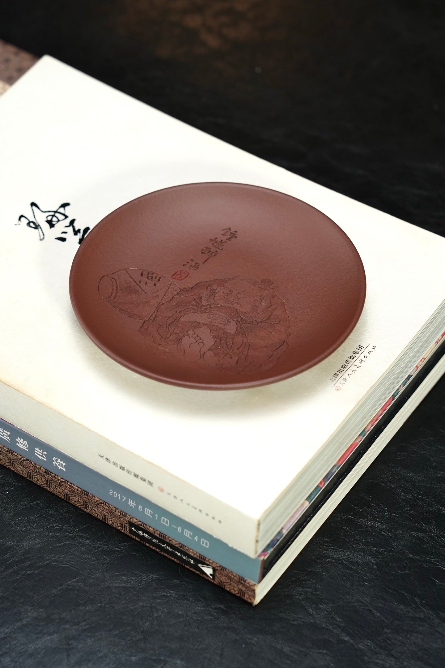钟馗醉酒【壶承/盖置/赏盘】 原矿优质紫泥·14.5cm（直径）