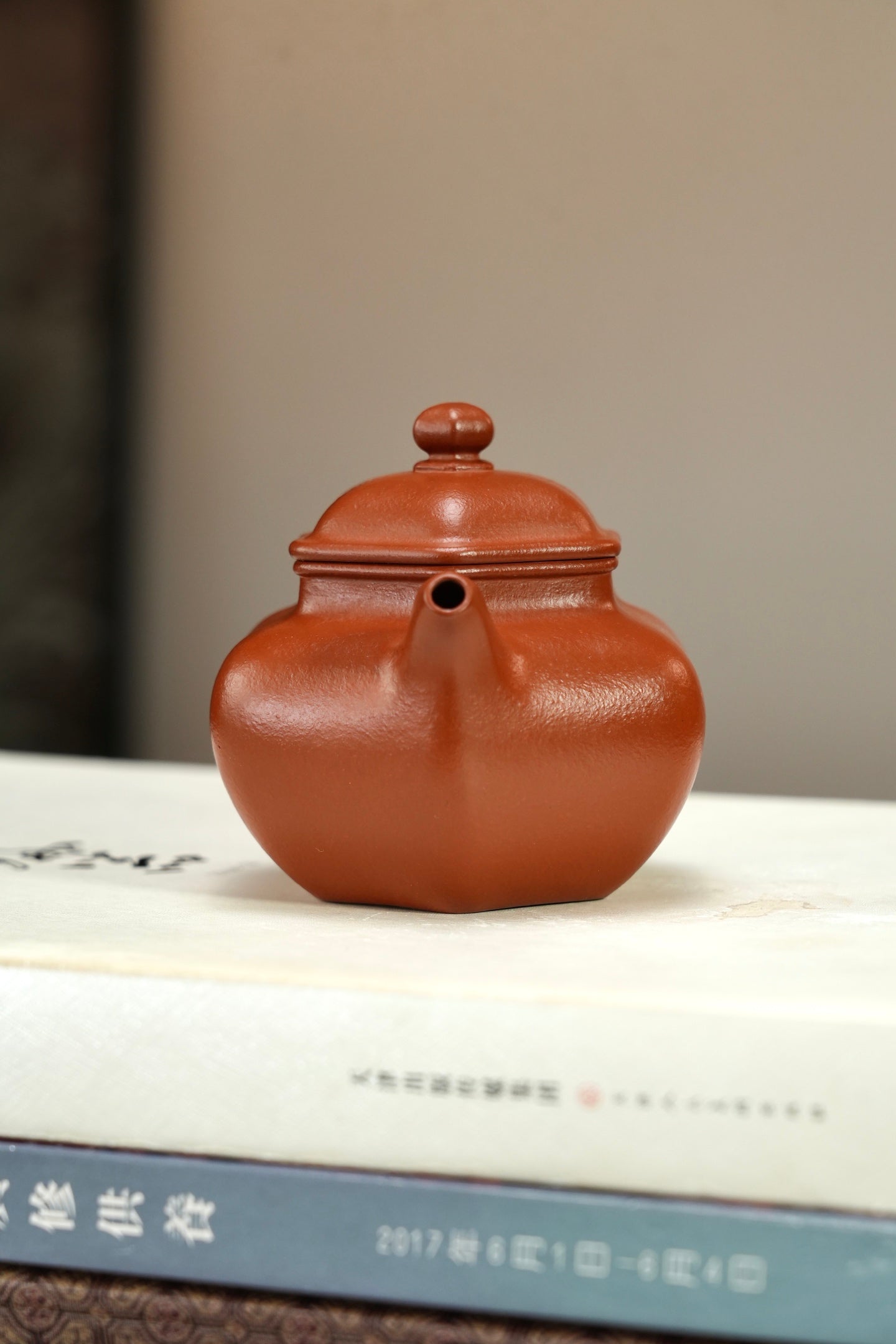 全手工【六角莲子】 原矿极品朱泥·190cc·内推孔