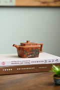 傳香·全手工 /六屆全手工大賽一等奖高工施昌作品/容量280cc/原礦降坡泥灑金 壺身張弛有度，開闔得宜，線面挺括平正，明快挺秀 - ZishaTeapotChina